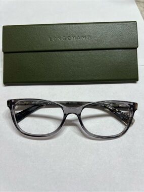 Longchamp 2616 Translucent Grey Eyeglass Frame with Olive Case